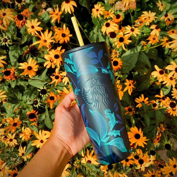 ✨NEW✨ Starbucks Green Floral Stainless Steel Fall